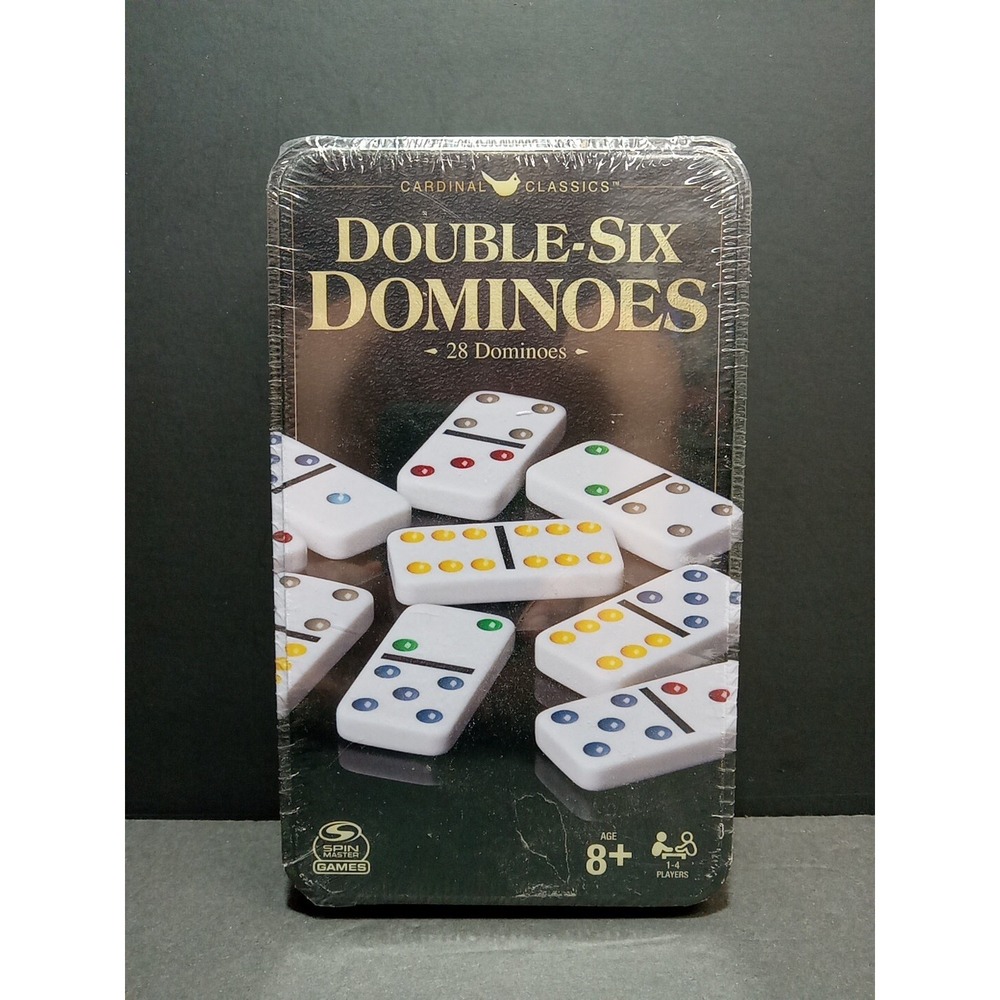 Double Six Dominoes Set in Storage Tin for Families Kids Game Ages 8+ New Sealed